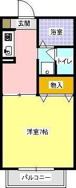 グリーンパレス(1K/1階)の間取り写真