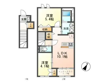 CARDANOII(2LDK/2階)の間取り写真