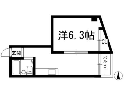 パークプラザビル池田(1K/4階)の間取り写真