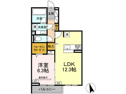 D-RESIDENCE府中西府町(1LDK/3階)の間取り写真