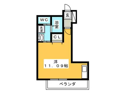 TKビル(ワンルーム/3階)の間取り写真