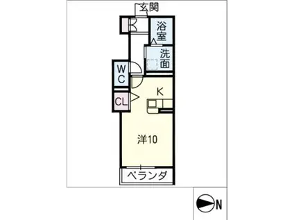 リオリエント 益生(ワンルーム/2階)の間取り写真