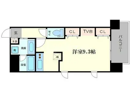 KAISEI四天王寺(1K/3階)の間取り写真