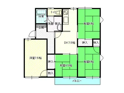 ラフォーレ南松崎(4DK/1階)の間取り写真