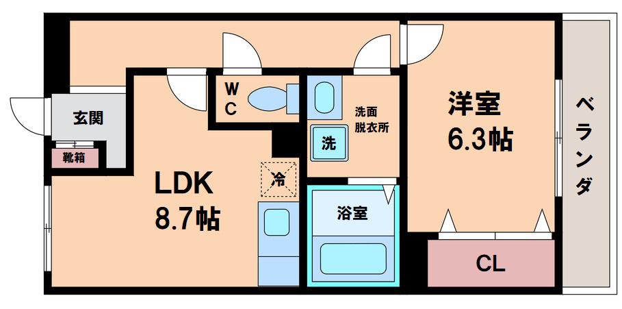 レフィナードSY(1LDK/1階)の間取り写真