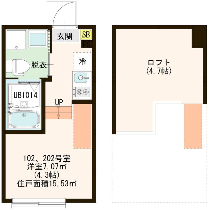 シス ヴィル(ワンルーム/1階)の間取り写真