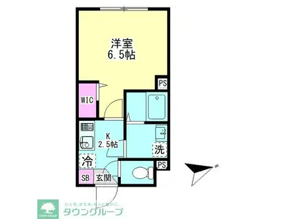 グランファーロ下北沢(1K/4階)の間取り写真