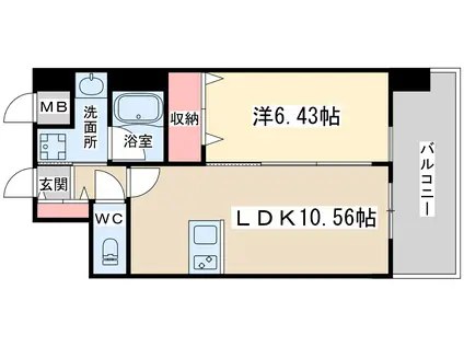 ラドゥセール天満(1LDK/11階)の間取り写真