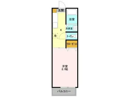 アクアパレス(1K/1階)の間取り写真