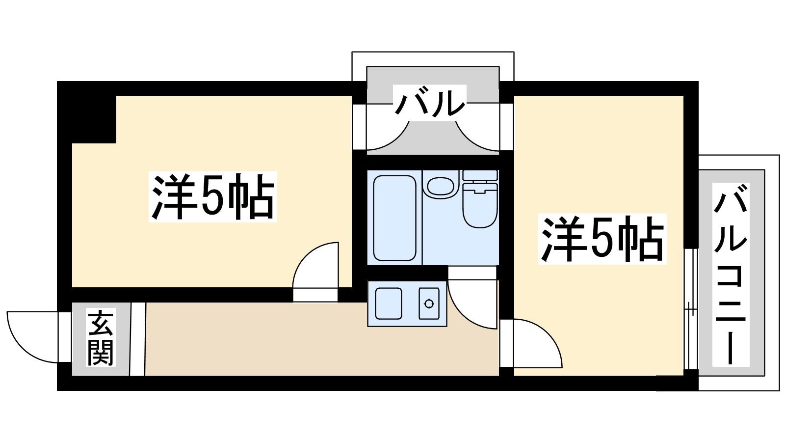 ラ・ペール壱番館(2K/4階)の間取り写真