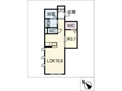 REGALIA USUI(1LDK/1階)の間取り写真