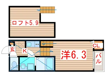 LA SELVA(1K/2階)の間取り写真