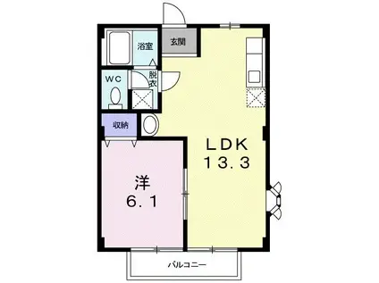 カームNTA(1LDK/1階)の間取り写真