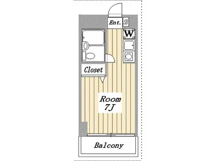リエスお花茶屋(ワンルーム/1階)の間取り写真