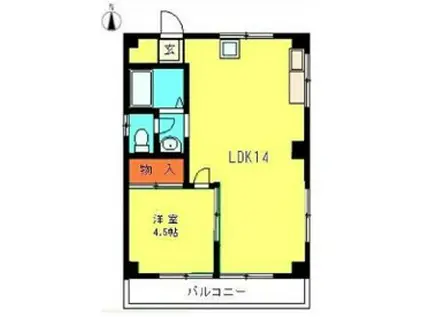 エステート白樺(1LDK/3階)の間取り写真