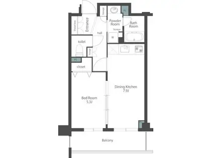 イーリスコート桜上水(1DK/2階)の間取り写真