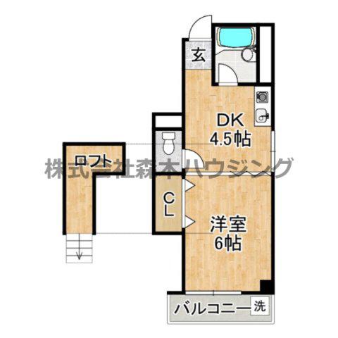 プチプルージュ(1DK/4階)の間取り写真
