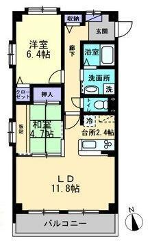 フォブールエテルナ日暮(2LDK/2階)の間取り写真