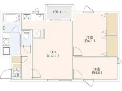 グランデュオ世田谷13(2LDK/4階)の間取り写真