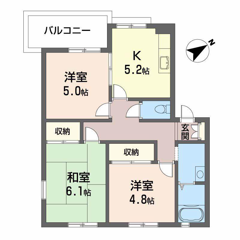 ロイヤルシャトー(3K/2階)の間取り写真
