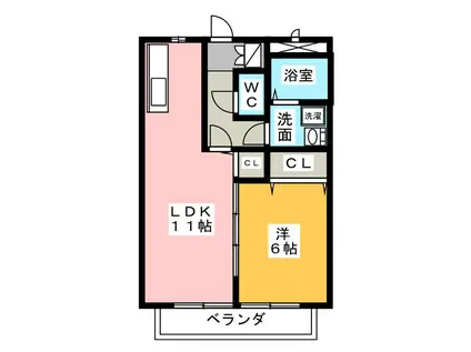 CALM FOREST(1LDK/2階)の間取り写真