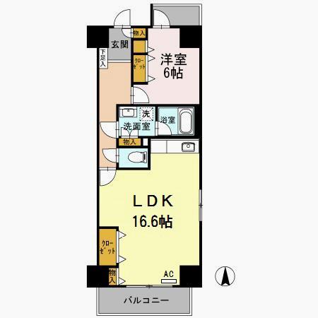 第2エコーピア(1LDK/3階)の間取り写真