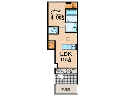 ブリーゼ(1LDK/1階)の間取り写真