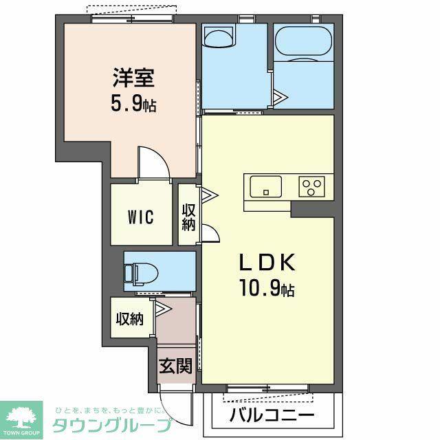 コンティニューA(1LDK/1階)の間取り写真