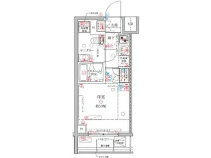 クレヴィスタ横浜関内(1K/5階)の間取り写真