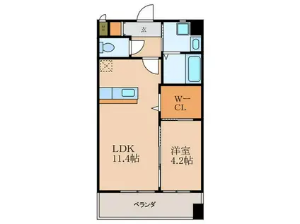 ギャラン竪町(1LDK/7階)の間取り写真