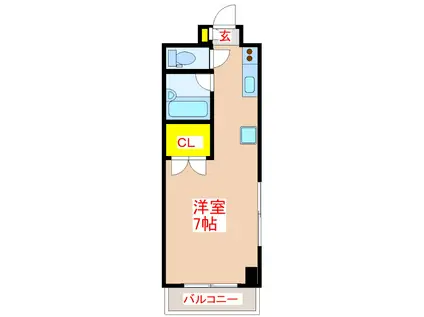 パルセスユニ(ワンルーム/3階)の間取り写真