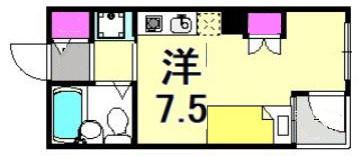 フレンズ王子公園(ワンルーム/1階)の間取り写真