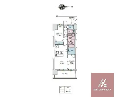 スプランディッドあびこ駅前(2LDK/2階)の間取り写真