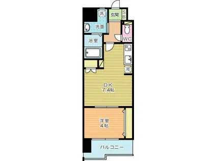 REGARIA KOKURAKITA CENTER PLACEレガリ(1DK/13階)の間取り写真