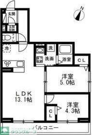 NOBLE VILA TOZUKA(2LDK/2階)の間取り写真