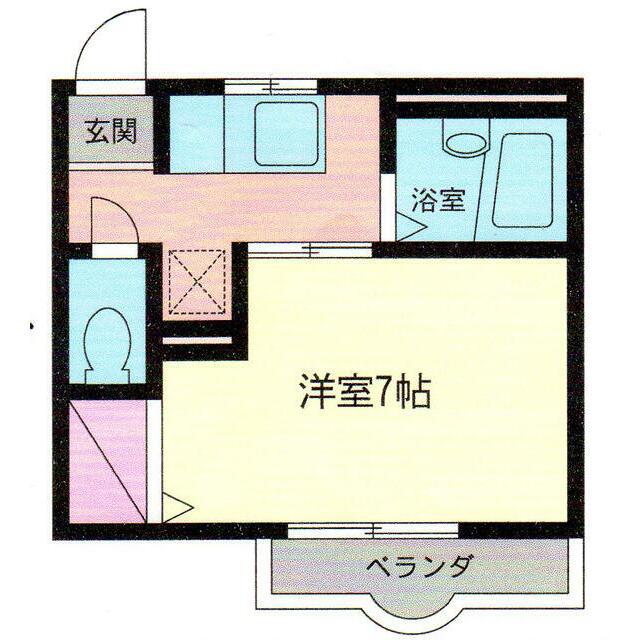ラポール・アイI(1K/1階)の間取り写真