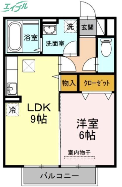 ステラA棟(1LDK/1階)の間取り写真