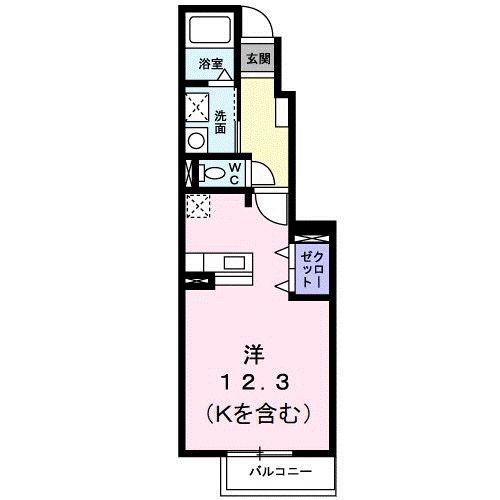 エレガンス・K(ワンルーム/1階)の間取り写真