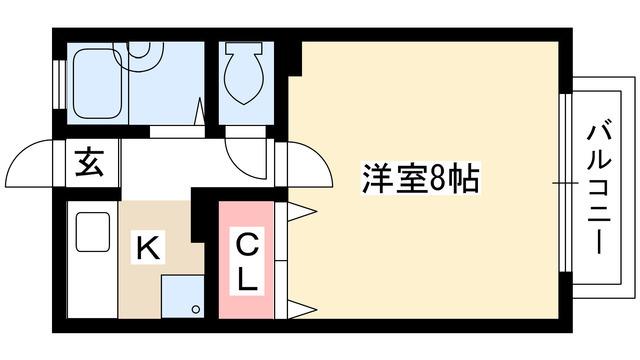 アバンサール(1K/2階)の間取り写真