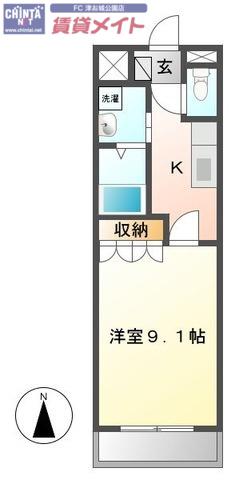 リヴァージュA棟(1K/1階)の間取り写真