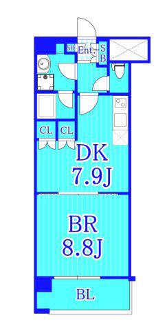 サンハイム鶴見(1DK/6階)の間取り写真
