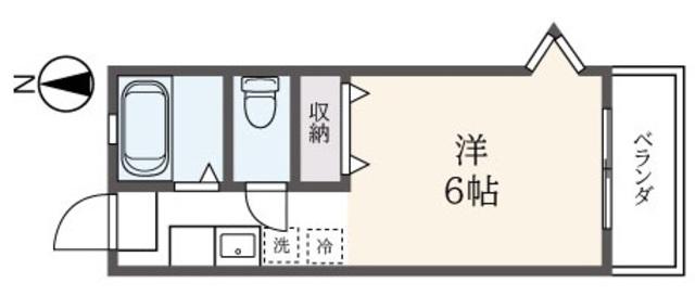 コーポ東川島B棟(ワンルーム/2階)の間取り写真