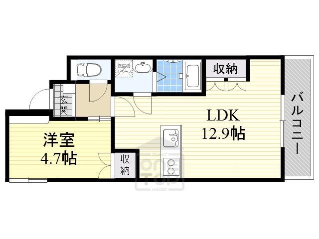ハルコート箕面(1LDK/2階)の間取り写真