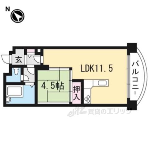 琵琶湖アーバンリゾート3番館(1LDK/3階)の間取り写真