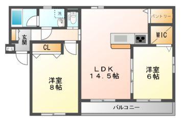 ROBLE GLAND A(2LDK/1階)の間取り写真