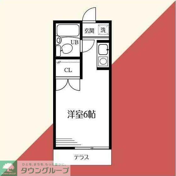 エコルガーデンプレイスA棟(ワンルーム/2階)の間取り写真