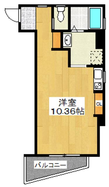 エリーワールド(ワンルーム/2階)の間取り写真