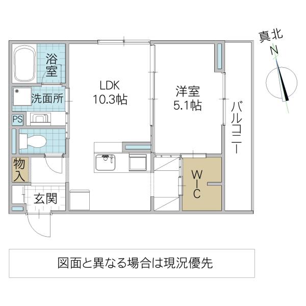 D‐INVEST東原A(1LDK/2階)の間取り写真