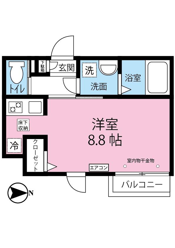 リンデンハウス(ワンルーム/1階)の間取り写真