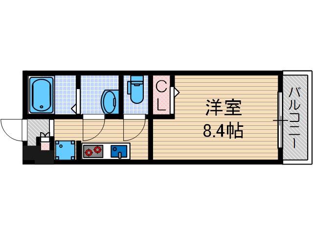ガーデンコート正雀(1K/1階)の間取り写真